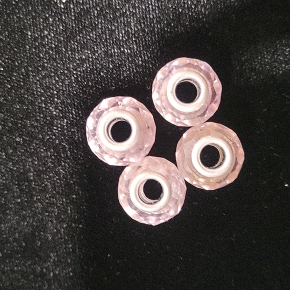 Set of 4 925 silver and glass charms/beads - Picture 4 of 5